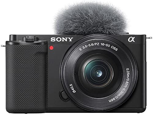 Sony Alpha ZV-E10 Kit Vlog Camera ad Ottiche Intercambiabili + Obiettivo 16-50mm, APS-C, Schermo ad Angolazione Variabile per Vlog, Video 4K, Real-time Eye Autofocus, Nero