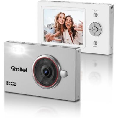 Rollei Fotocamera Digitale 80MP 4K Compactline Slim Silver Cattura Sorriso Rollei Fotocamera Digitale 80MP 4K Compactline Slim Silver Cattura Sorriso