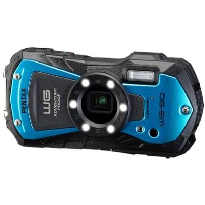 Pentax WG-90 Blu Fotocamera compatta digitale di classe standard, resistente all'acqua, progettata per la fotografia subacquea occasionale fino a una profondità di 14 metri Pentax WG-90 Blu Fotocamera compatta digitale di classe standard, resistente all'acqua, progettata per la fotografia subacquea occasionale fino a una profondità di 14 metri