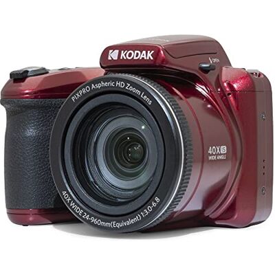 Kodak Pixpro Astro Zoom AZ405 Fotocamera Digitale Bridge, Zoom 40X, Obiettivo Grandangolare 24 mm, 20 Megapixel, LCD 3, Video Full HD 1080p, OIS, Batterie AA Rosso Kodak Pixpro Astro Zoom AZ405 Fotocamera Digitale Bridge, Zoom 40X, Obiettivo Grandangolare 24 mm, 20 Megapixel, LCD 3, Video Full HD 1080p, OIS, Batterie AA Rosso