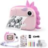 HiMont Macchina Fotografica Bambini Istantanea, 20MP/1080P HD Fotocamera Istantanea Bambini Digitale con 32GB Scheda SD, Carta da Stampa & Accessori Divertenti,Regalo per Bambini dai 3-14(Rosa)