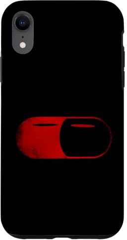 Alpha Custodia per iPhone XR Cool capsula rossa vintage pillola, rosso pilled alfa