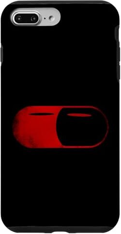 Alpha Custodia per iPhone 7 Plus/8 Plus Cool capsula rossa vintage pillola, rosso pilled alfa