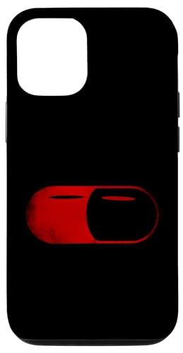 Alpha Custodia per iPhone 12/12 Pro Cool capsula rossa vintage pillola, rosso pilled alfa