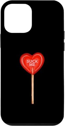 Custodia per iPhone 12 mini Suck Me Heart Candy lecca-lecca ventosa divertente San Valentino