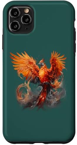 Custodia per iPhone 11 Pro Max Phoenix Bird Fantasy Story Cute Birder Retro lettura libro