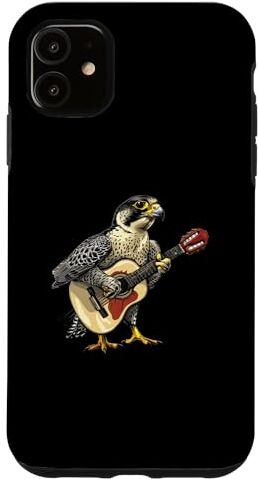 Falcon Custodia per iPhone 11 Falco pellegrino che suona la chitarra