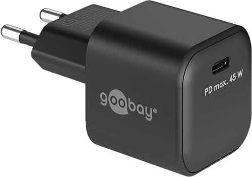 goobay 65331 Caricatore rapido USB C PD (45 W) / caricatore per cellulare/alimentatore di rete per iPhone e altri telefoni cellulari/adattatore Quick Charger/spina di alimentazione USB