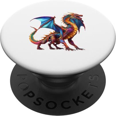 Dragon Fantasy multicolore drago fantasia storia Wyvern Smaug Drake PopSockets PopGrip Intercambiabile