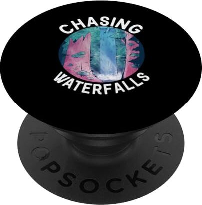 Tee A caccia di cascate Divertenti Escursioni Escursionisti all'aperto Amante della natura PopSockets PopGrip Intercambiabile