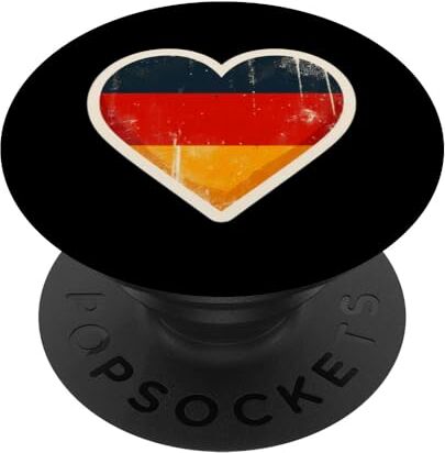 YO! Bandiera della Germania a forma di cuore retrò vintage PopSockets PopGrip Intercambiabile