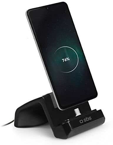 SBS Supporto da tavolo per ricaricare smartphone, porta cellulare con connettore Micro USB, per Samsung, Huawei, Xiaomi, Nokia, Motorola, LG