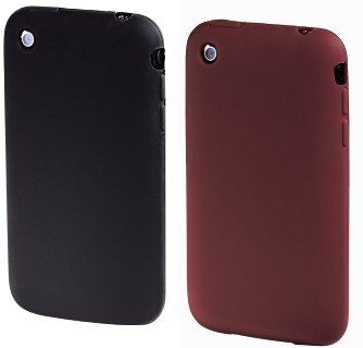 Hama Custodia in Silicone per Apple iPhone 3G/3GS, Nero/Rosso