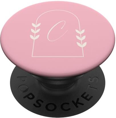 Unique Elegante monogramma lettera C con corona di alloro PopSockets PopGrip Intercambiabile