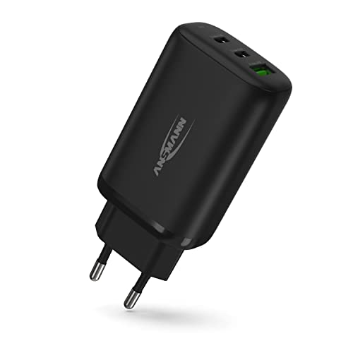 Ansmann 3-Port USB Charger 65 W USB Quick Charge 3.0 Power Delivery Profile 4 charger con controllo intelligente della carica per laptop, smartphone, tablet, Go Pro, e-book reader ecc.