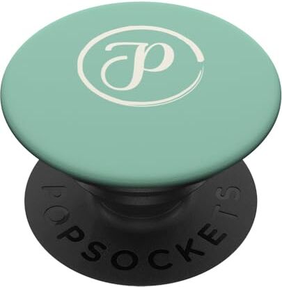 Unique Elegante Monogramma Cerchio Bianco Lettera P Minimalista PopSockets PopGrip Intercambiabile