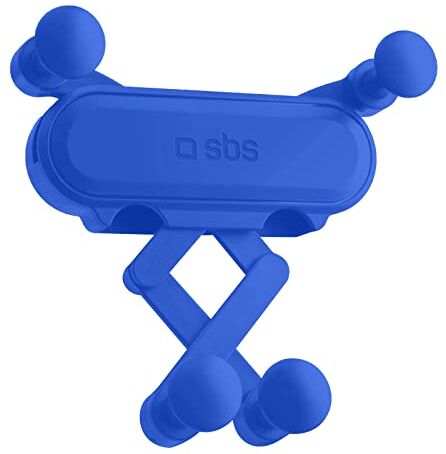 SBS Supporto Universale Blu, Portacellulare Orientabile con Chiusura a Gravità per Iphone, Samsung, Oppo, Xiaomi, Huawei, Honor Fino a 7