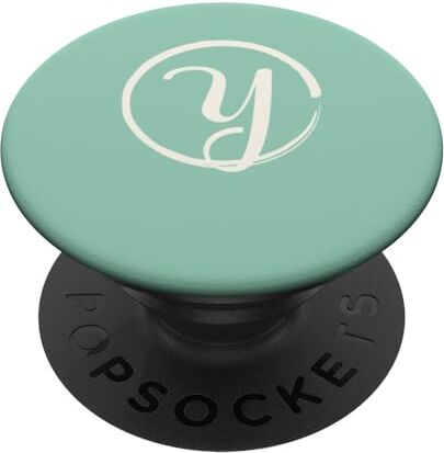 Unique Elegante monogramma bianco lettera Y elegante iniziale PopSockets PopGrip Intercambiabile