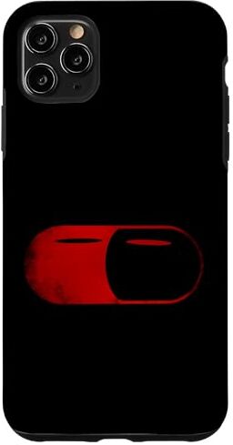 Alpha Custodia per iPhone 11 Pro Max Cool capsula rossa vintage pillola, rosso pilled alfa