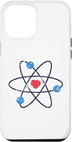 Custodia per iPhone 14 Pro Max Atomic Symbol Molecola con Cuore STEM Insegnanti Scienziati