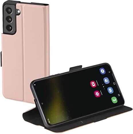 Hama Custodia per Samsung Galaxy S22, con scomparto per carte di credito, pieghevole, con chiusura magnetica e funzione di supporto, colore: rosa