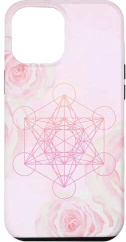 Cube Custodia per iPhone 14 Pro Max cubo metatron e rosa