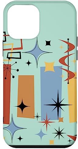 Atomic Custodia per iPhone 12 mini Retro Mid Century Modern MCM Vibe Estetica Kitsch Art