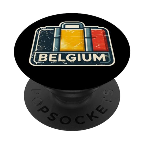 YO! Bandiera belga patriottica retrò vintage per fan del Belgio PopSockets PopGrip Intercambiabile