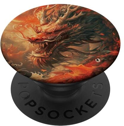 Dragon Drago Rosso PopSockets PopGrip Intercambiabile