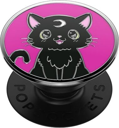 PopSockets : PopGrip Supporto e Impugnatura per Telefoni Cellulari e Tablet con Un Top Intercambiabile Enamel Black Cat Magic