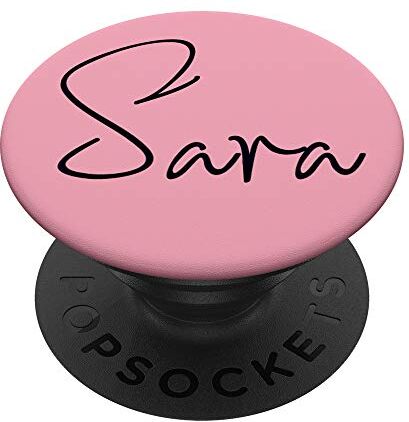 ART Nome Sara personalizzato nome ragazza su rosa Sara PopSockets PopGrip Intercambiabile