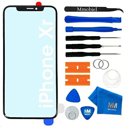 MMOBIEL Kit di Riparazione Vetro Anteriore Compatibile con iPhone XR 6,1 Pollici 2018 Kit di Riparazione di Ricambio Schermo Obiettivo incl. Toolkit Grigio