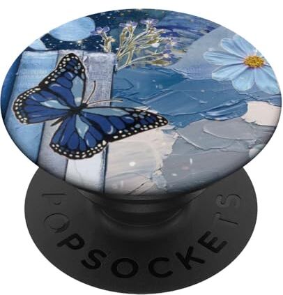 ART Blu Estetico Blu Farfalla Floreale Daisy Notte Stellata PopSockets PopGrip Intercambiabile