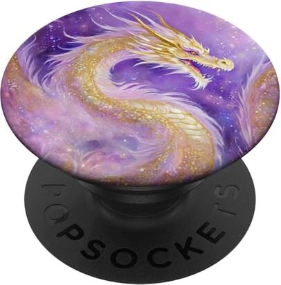 Dragon Drago Estetico Viola Creatura Mitica Arte Rosa PopSockets PopGrip Intercambiabile