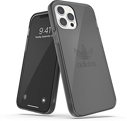 adidas Custodia progettata per iPhone 12 Pro Max 6.7, custodia trasparente testata a caduta, bordi rialzati antiurto originale, colore nero