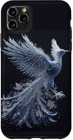 Custodia per iPhone 11 Pro Max Firebird Phoenix, uccello vintage bianco