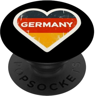 YO! Bandiera tedesca per tifosi della Germania a forma di cuore retrò PopSockets PopGrip Intercambiabile