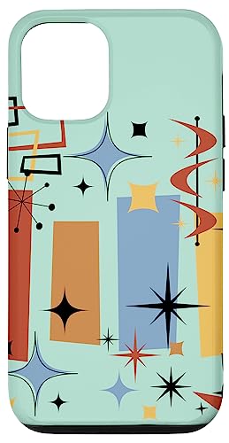 Atomic Custodia per iPhone 14 Retro Mid Century Modern MCM Vibe Estetica Kitsch Art