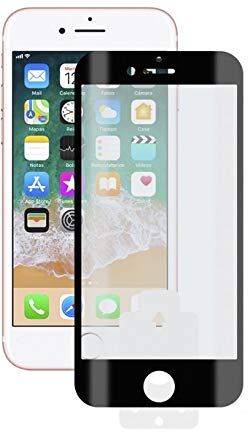 KSIX Pellicola proteggi schermo 2,5D in vetro temperato 9H per iPhone 7, 8, SE 2020 con bordo nero (1 unità)