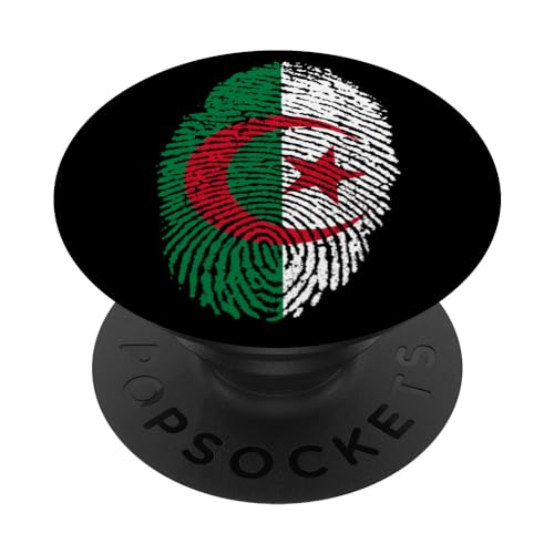 Impronta digitale della bandiera dell'Algeria PopSockets PopGrip Intercambiabile