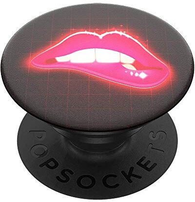 PopSockets PopGrip Supporto e Impugnatura per Telefoni Cellulari e Tablet con Un Top Intercambiabile Neon Lips