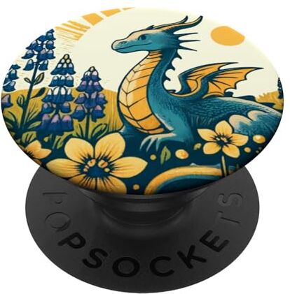 Dragon Simpatico drago arte cool draghi Texas bluebonnets PopSockets PopGrip Intercambiabile