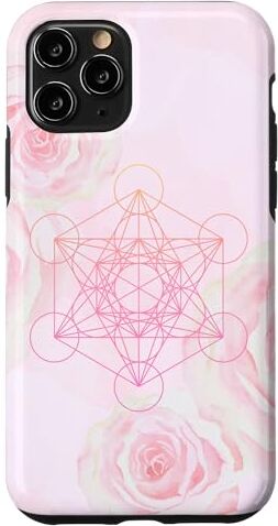 Cube Custodia per iPhone 11 Pro cubo metatron e rosa