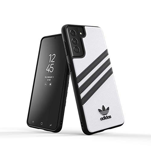 adidas 44761 Custodia protettiva progettata per Samsung Galaxy S21, custodia testata a prova di caduta, con bordi rialzati, antiurto, custodia originale, colore bianco e nero