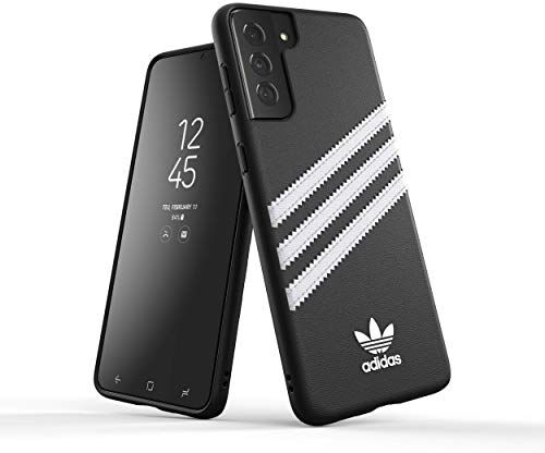 adidas Custodia progettata per Samsung Galaxy S21+, custodia testata a prova di caduta, bordi rialzati antiurto, custodia originale, colore nero e bianco