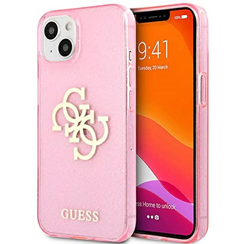 GUESS GUHCP13SPCUGL4GPI Custodia per iPhone 13 Mini 5,4", con Logo 4G, Colore: Rosa