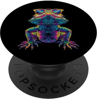 Dragon Occhiali da sole con drago barbuto, lucertola, rettile, Pop Art PopSockets PopGrip Intercambiabile