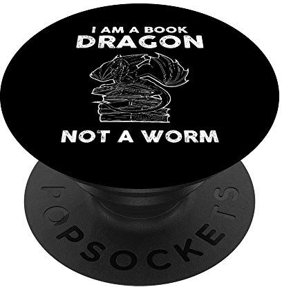 I Am A Book Dragon Gift For A Book Lover O Book Nerd PopSockets PopGrip Intercambiabile