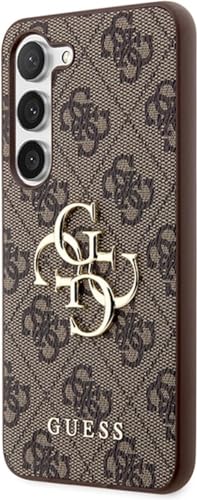 GUESS GUHCS23S4GMGBR Custodia per Samsung S23 S911, colore: Marrone 4G Big Met