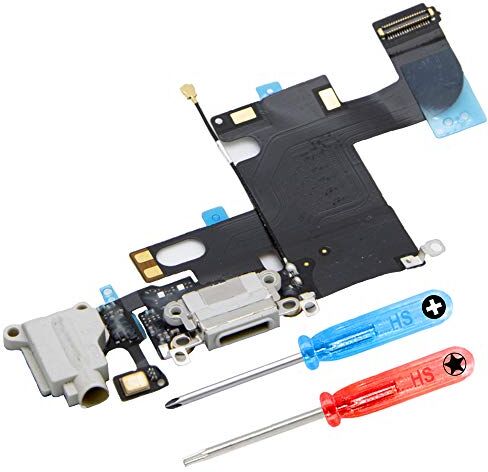 MMOBIEL Connettore Dock Compatibile con iPhone 6 2014 Presa di Ricarica Cavo Flessibile Audio Jack/Microfono/Antenna di Ricambio incl. Cacciaviti Nero